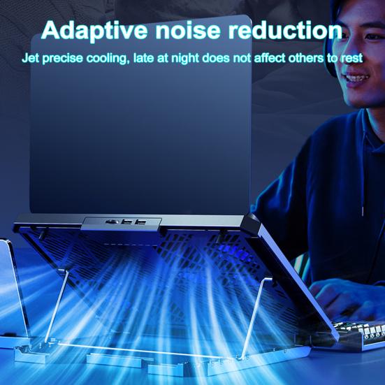 Laptop Cooling Pad Cooling Fans Height with 8 Adjustable Strong Airflow Low Noise
