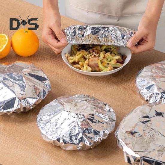10/30/50Pcs Repeatable Aluminum Foil Insulation Cover Elastic Heat-Resistant Food Covers for Kitchen  Lock Aluminium Foil Storage Covers for Fruit