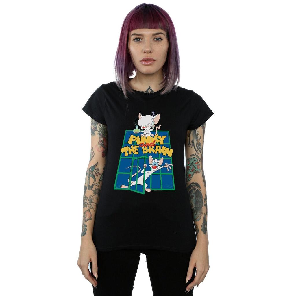 Animaniacs Womens/Ladies Pinky And The Brain Laboratory Cotton T-Shirt