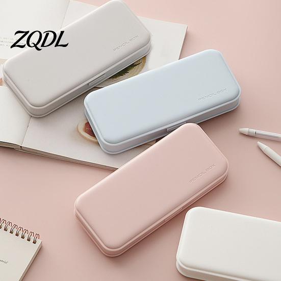 Waterproof Pencil Case for Students 2Pcs Simple Students, Plastic Holder Portable School Supplies Storage with Multiple Compartments, Lightweight