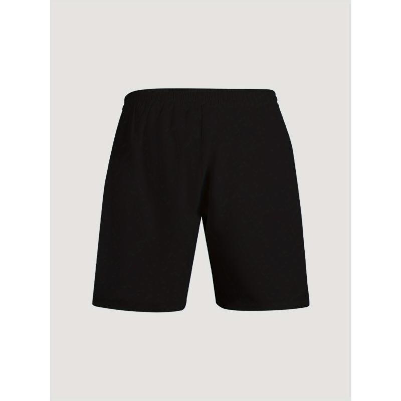 Мужской спортивный костюм из полиэстера, состоящий из 2 предметов: толстовка с круглым вырезом и шорты свободного кроя для спортзала