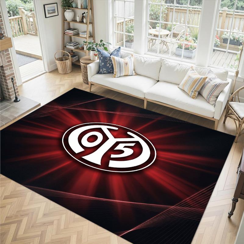 Mainz FC Design Crystal Velvet Carpet Cozy Non?Slip Printed Rug For Bedroom Living Room Entrance