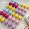Квадратные акриловые бусины однотонного цвета: Аксессуары для украшений своими руками, цепочки для телефонов, заколки для волос и серьги