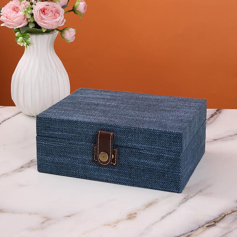 Desktop Organizer Wooden Box With Lid For Home Office Accessories Gift Storage