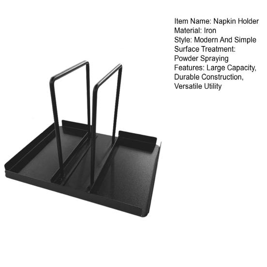 Металлический держатель для салфеток Черный Диспенсер для хранения салфеток Легко чистить Подставка для салфеток Декор для кухни Обеденного стола Пикника