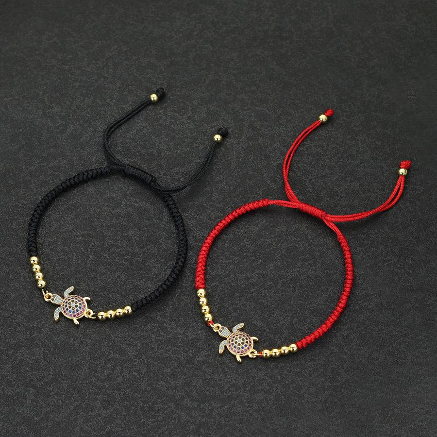 Noter New Luxury Turtle Bracelet Men Women Handmade Weaven Adjustable Lucky Black Red String Braslet Distance Couple Braclet