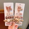 Коричневые кошки Мультяшные заколки для волос: Милые Осенние/Зимние Аксессуары для Детей