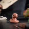Статуэтка ручной работы в виде змеи со знаком зодиака из фиолетовой глины, чайная фигурка, украшение для рабочего стола, чайная фигурка в виде змеи со знаком зодиака, подарок для питомца
