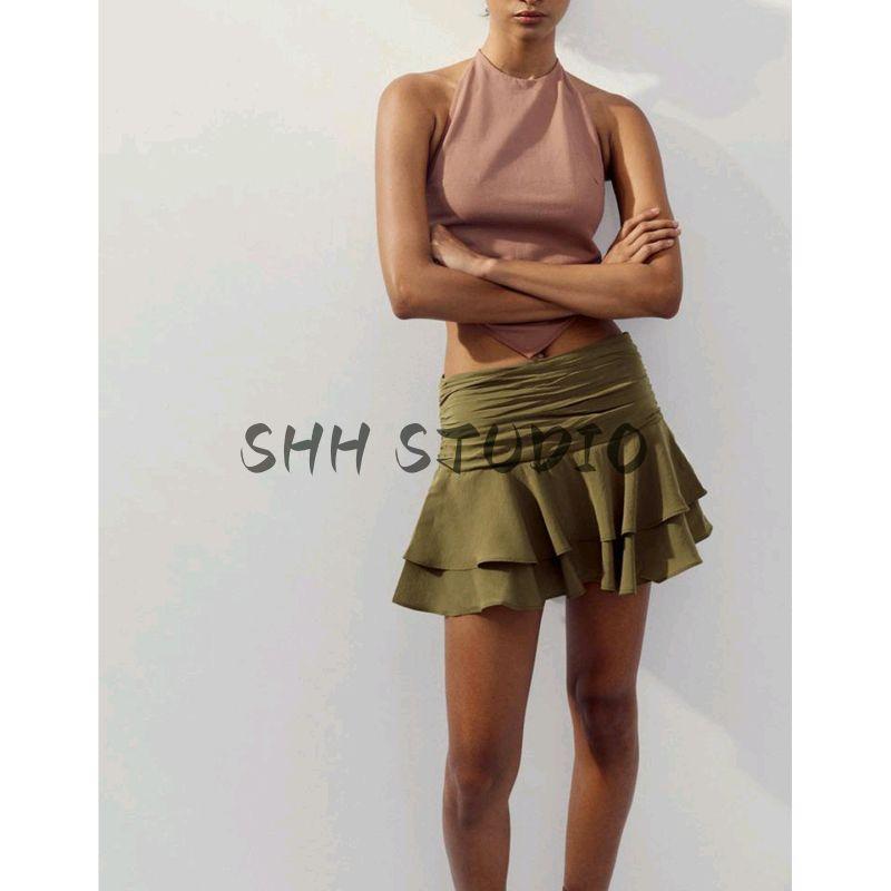 Fall New Women's Clothing French Style Design Mid Waist Laminated Decoration Girly Style Casual Culottes 4764500