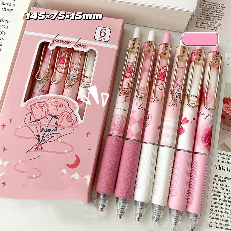 5/6/7 шт./кор., простая гелевая ручка, модная градиентная ручка, однотонная гелевая ручка с черными чернилами 0,5 мм, милая канцелярская ручка, письменные принадлежности