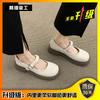 Retro Small Leather Shoes 2024 Spring New Casual Style Design Sense Versatile Non-slip British Velcro Single Shoes Women