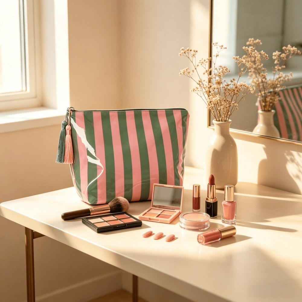 Glossy Toiletry Pouch PVC Makeup Organizer Multipurpose Storage Bag  Women