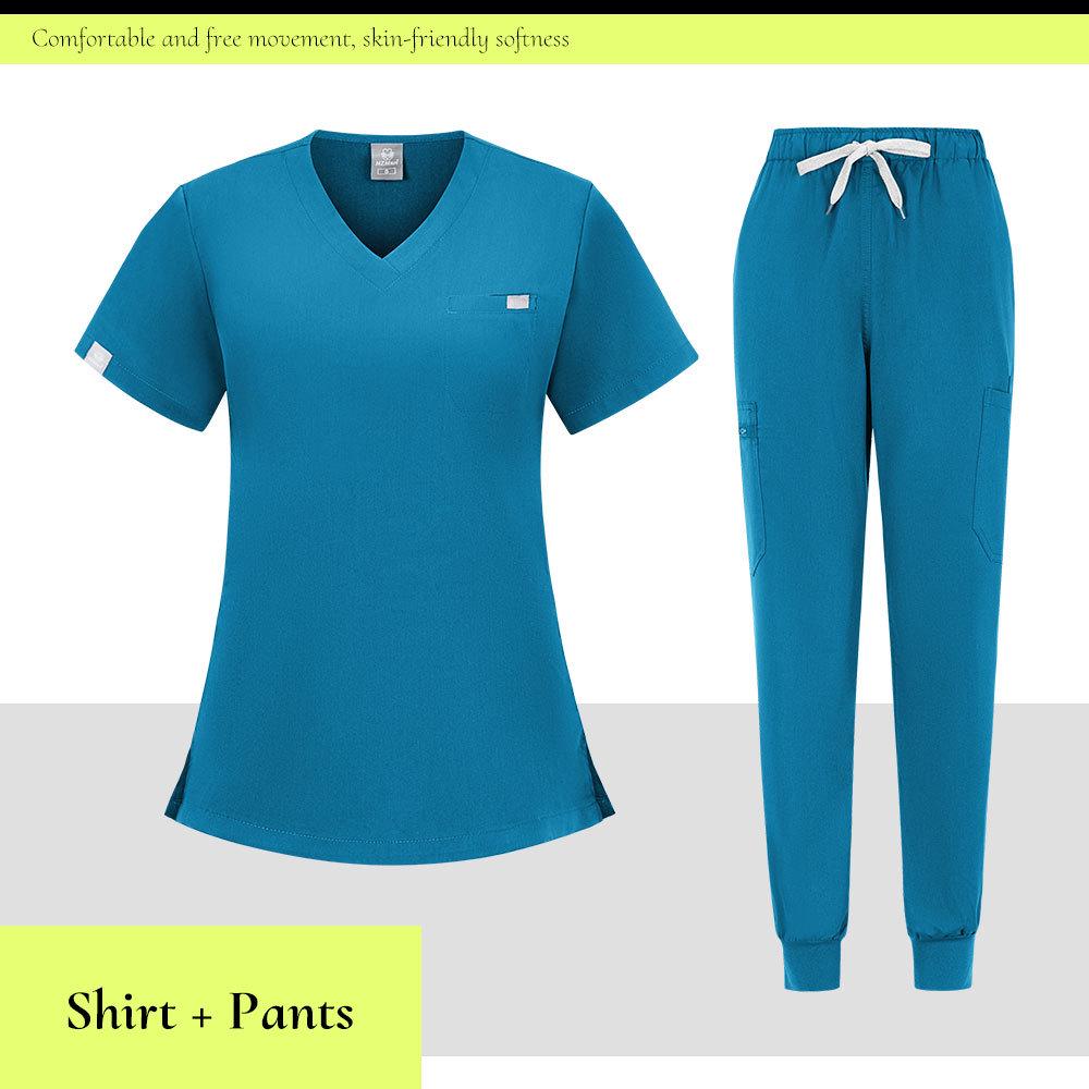 Восьмицветный медсестринский костюм-скраб - Дышащая, влагоотводящая женская униформа для ветеринарных клиник