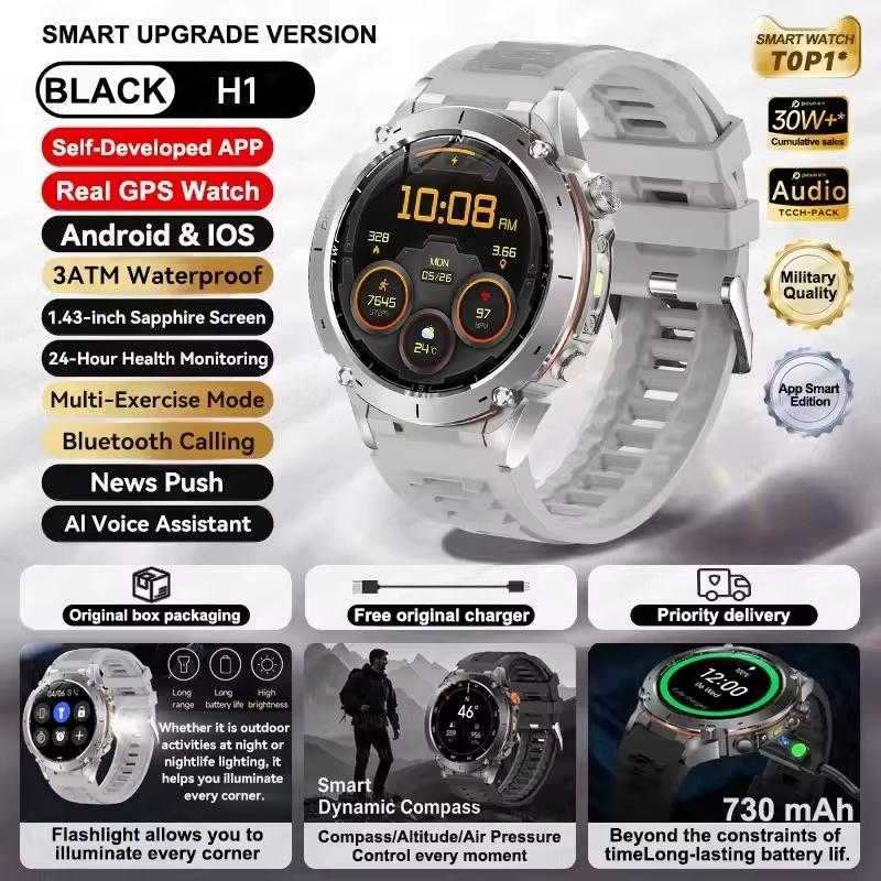 2025 New Ultra GPS Smart Watch 10ATM Waterproof Built-in Dual-band GNSS Compass Military Sport Men SWIM Bracelet For Xiaomi IOS