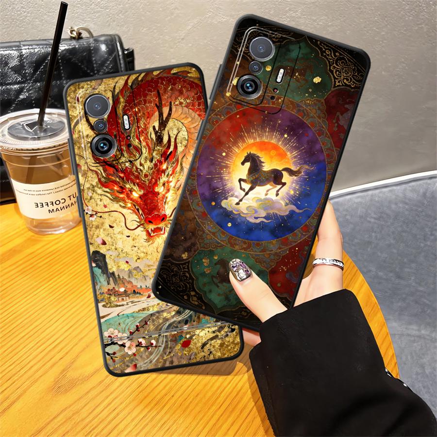 Мультяшный Крутой Чехол Дракон Лошадь для Xiaomi Mi 12 12X 13 Lite 10T 14 11T 12T Pro 11 Funda Чехол для Телефона