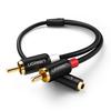 UGREEN RCA Cable 3.5mm (Female) - 2RCA (Male) Stereo Mini Plug Conversion Cable Multiple Shield Gold Plated Terminal Stereo Audio Cable RCA AUX/Speake