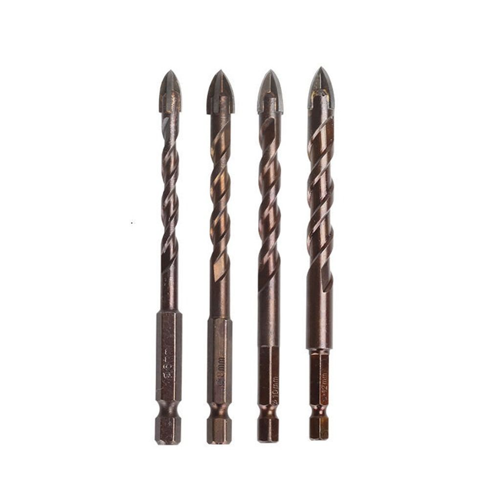 Concrete Spiral Screw Drill Bit Set Metric Composite Tap Cross Hex Tile Cutting Drilling Polishing