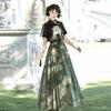Original Design Women's Hanfu Set: Chinese Style Herbalism Top & Skirt 9185