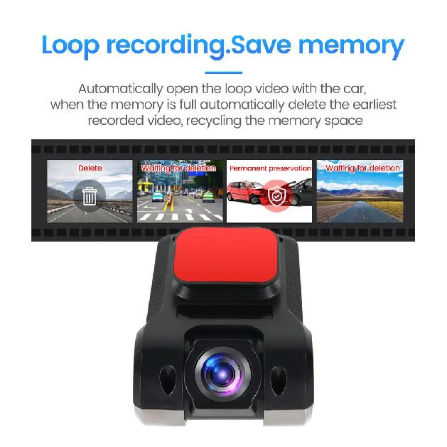 Car Android Navigator USB HD 720P 170° DVR Driving Recorder Media Comes with ADAS Driving Assistance Function Recorder Night