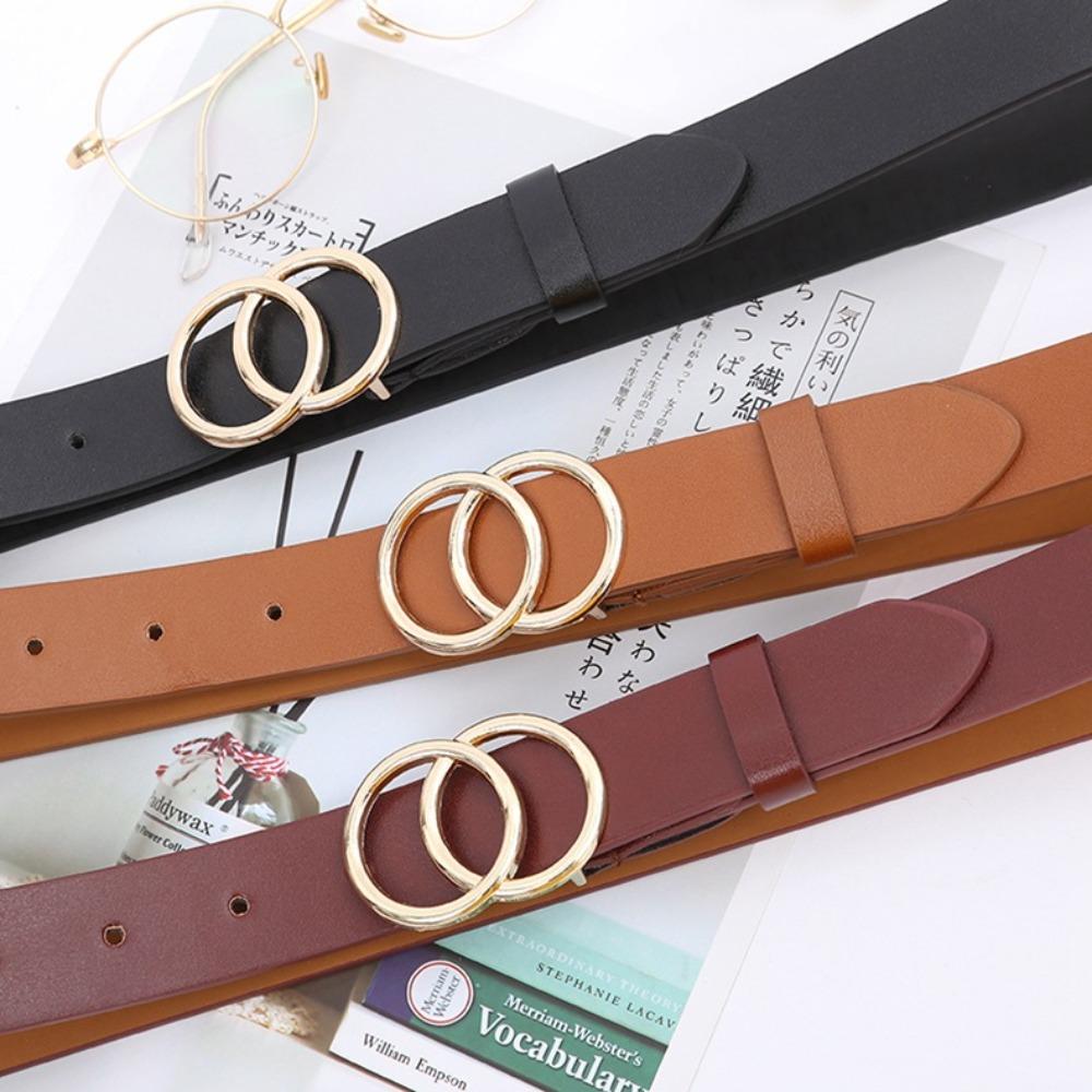 Двойная круглая пряжка, тонкий поясной ремень, простой стиль, женский пояс, куртка, джинсы, украшение