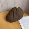 Stylish Cap Newsboy Women Casual Breathable Beret Hat With Plaid Wide Brim