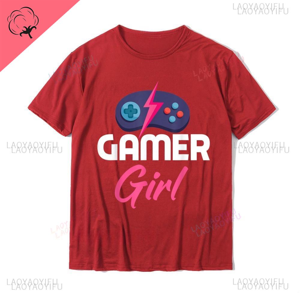 Funny Gamer Girl Video Games Summer Gaming Lover Gift TShirt Man Discount Casual Tops Tees Man Woman Cotton Fashion Streetwear