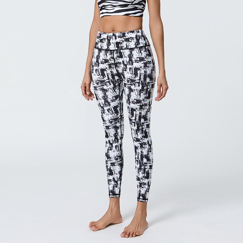 Новые леггинсы для йоги женские телесного цвета с принтом, тонкие спортивные штаны для фитнеса и йоги