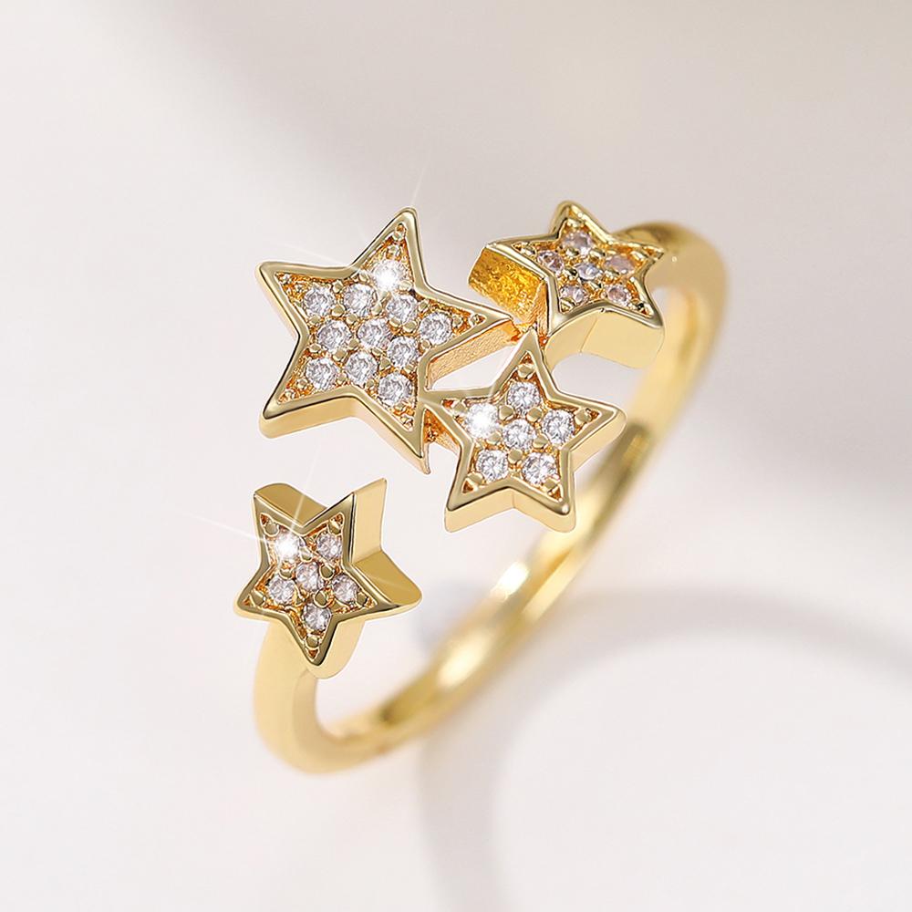 Huitan Модные Роскошные Кольца Золотого Цвета для Женщин, Инкрустированные Белым Кубическим Цирконием, Темпераментное Обручальное Кольцо для Предложения 2022 Цирконий