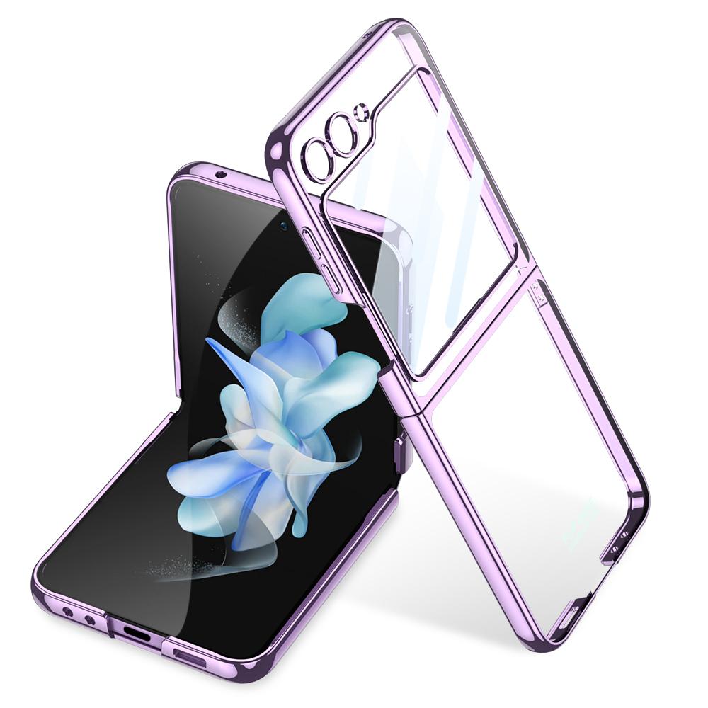 Electroplating Phantom Case for Samsung Galaxy Z Flip 5 6Small Screen with Film Fashion Flip5 Precision Lens Hole Position Cover