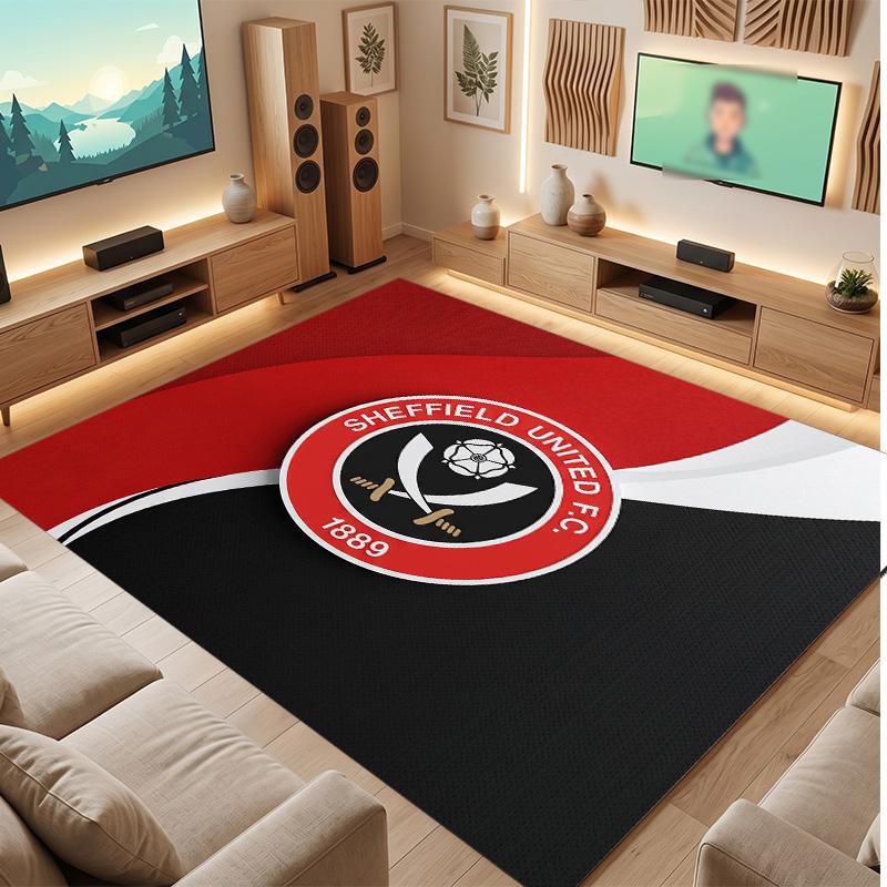 Футбольный принт Sheffield United, Ковер из хрустального бархата, Удобный, Впитывающий воду, Нескользящий, Ковер для пола в помещении