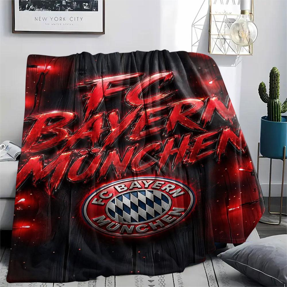 1PC FC Bayern Munich Patterned Flannel Blanket Suitable For All Seasons for Home Decor Warmth and Comfort Gifts Holiday Present