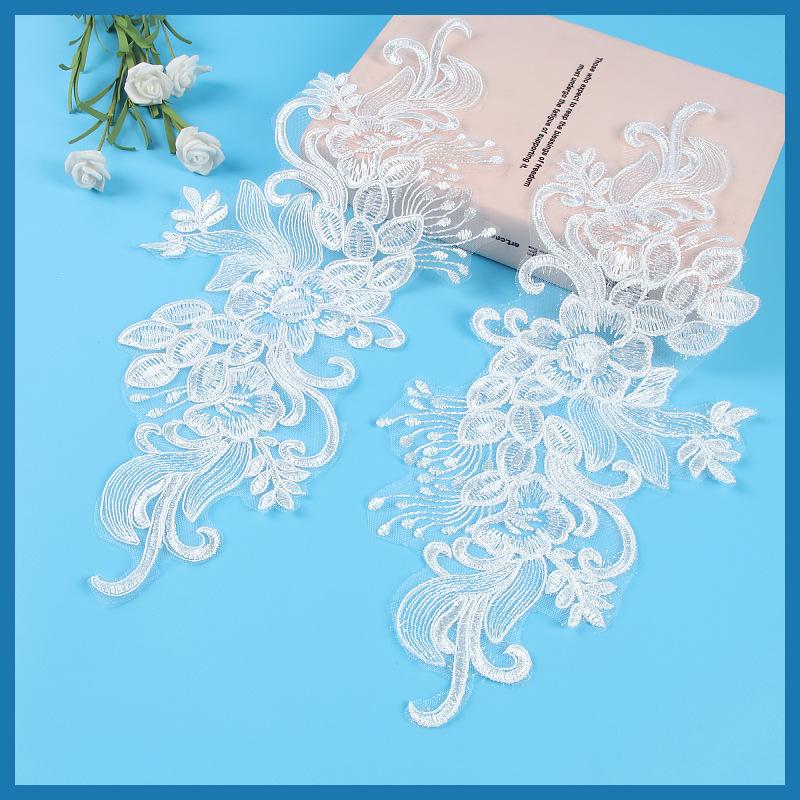 Car Bone Pair Flower Princess Dress Patch Pair Flower Bridal Headdress Veil Jewelry Headband Material Pair Flower Lace