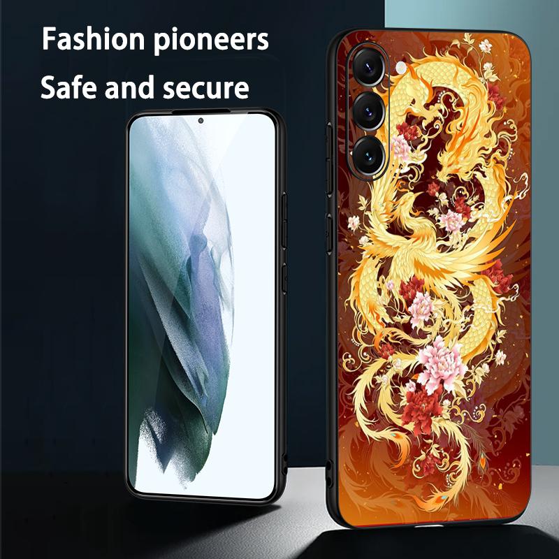 Phoenix cool fashion japan art design Phone Case For Samsung Galaxy S25 S24 S23 S22 S21 S20 Plus Ultra Note20 Soft Black