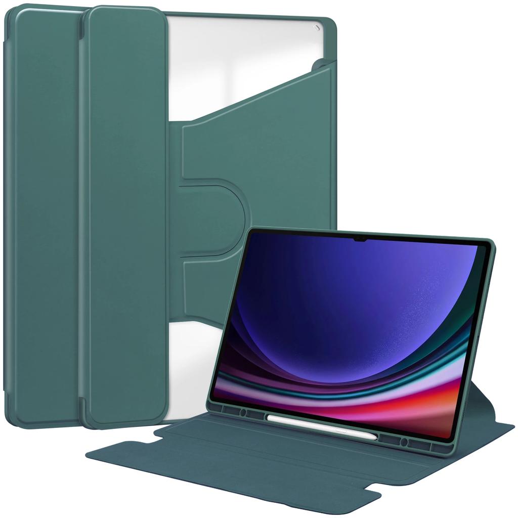 Case for Samsung Galaxy Tab S10 Ultra SM-X920 X926B S9 S8 Ultra 14.6 inch Transparent 360 PU Leather Cover with Pen Slot