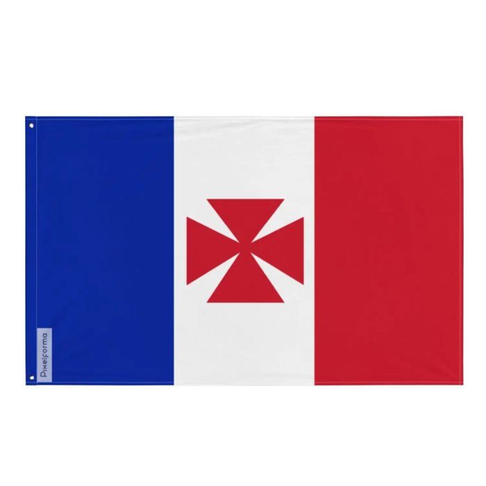 Drapeau - Protectorat Français - Uvéa - 96 X 144 Cm - Polyester - Impression Recto/Verso