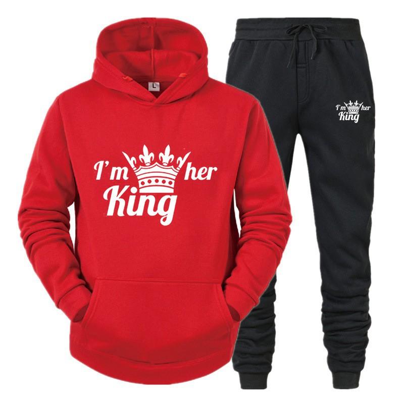 Unisex Hooded Sweatshirt Set Casual Sportswear Tracksuit Teens Adults