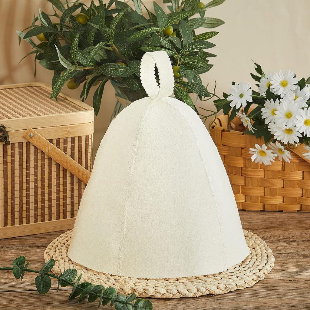 2PCS Sauna Hats Felted Wool Caps Spas Headwear High Temperature Resistant Hat Perfect for Steam Baths and Showers