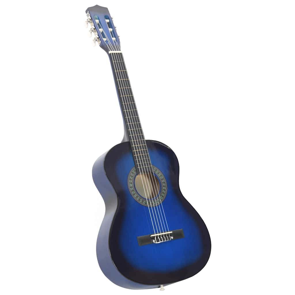 8 Piece Classical Guitar Set for Beginners Blue 3 4 Size (36 )
