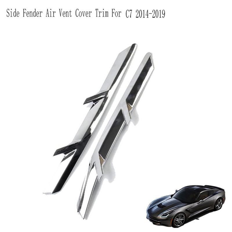 Side Fender Air Vent Cover Trim Shark Gills Side Vent Sticker For Corvette C7 2014-