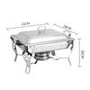6L Square Buffet Stove Chafing Dish Buffet Stoves Caterer Food Warmer Burner Tray Wedding Party Stainless Steel Buffet Stove