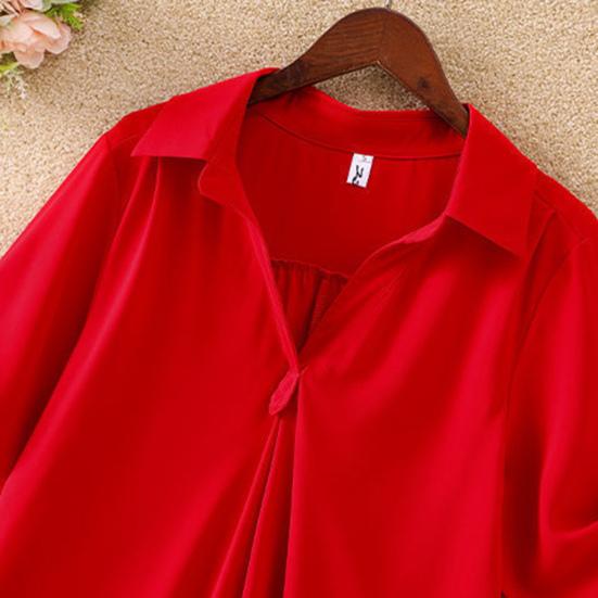 Женские топы, сплошной цвет, крутая повседневная женская свободная блузка с V-образным вырезом для покупок