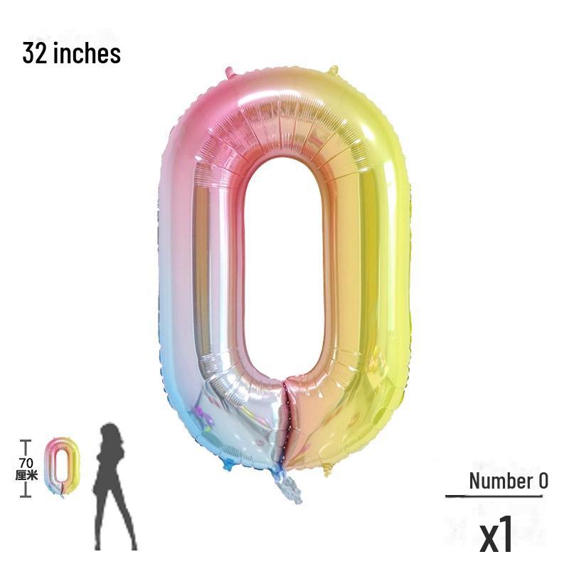 32-дюймовые градиентные цветные цифровые шары для украшения детского дня рождения