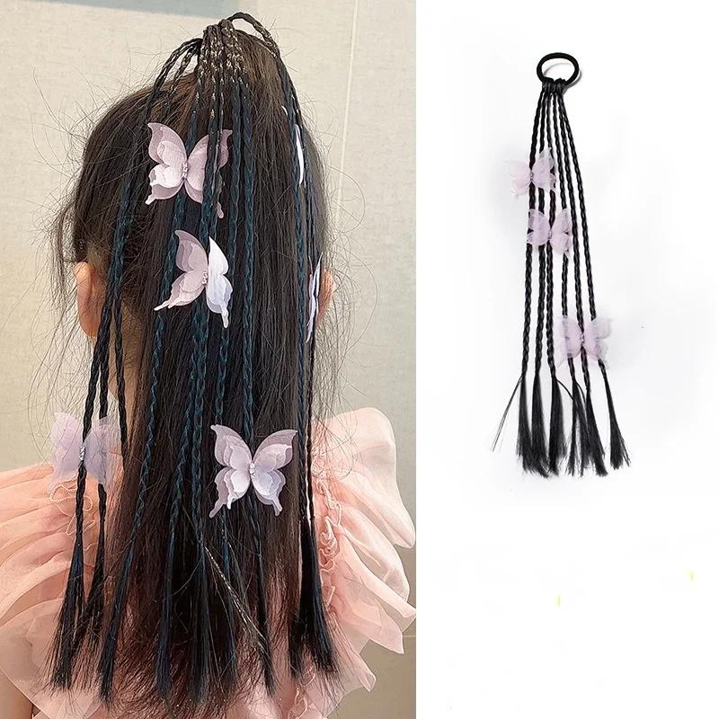 Милый парик, косичка для детей, девочка, шикарный бант-бабочка, кроличьи ушки, детский парик, косичка, повязка для волос, аксессуары для волос, головной убор, украшение
