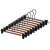 MIGABER Clip Hanger, Skirt Hanger, Premium Wooden Pants Hanger with 360 Rotating Hooks, Non-Slip, Strong Clip Hanger, Shape-Retaining Hanger, Adjusta