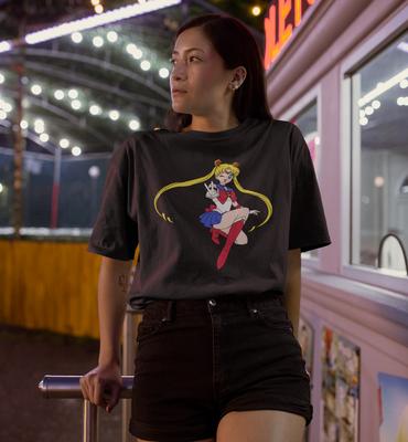 Футболка Sailor Moon с аниме-тематикой: Марс, Венера, Плутон, Луна, Monor Moon Bio, оверсайз, женская.