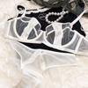 1 Set/French Ultra Thin Cup Underwear Set Sexy Lace Summer Breathable Bra Set Adjustable Strap Push Up Brassiere Lingerie