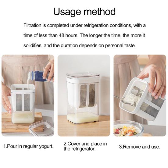 1100ML Yogurt Strainer Maker Large Capacity Ultra Fine Mesh Clear Visible Multi-functional Tea Milk Juice Homemade Whey Separator Filter Kitchen