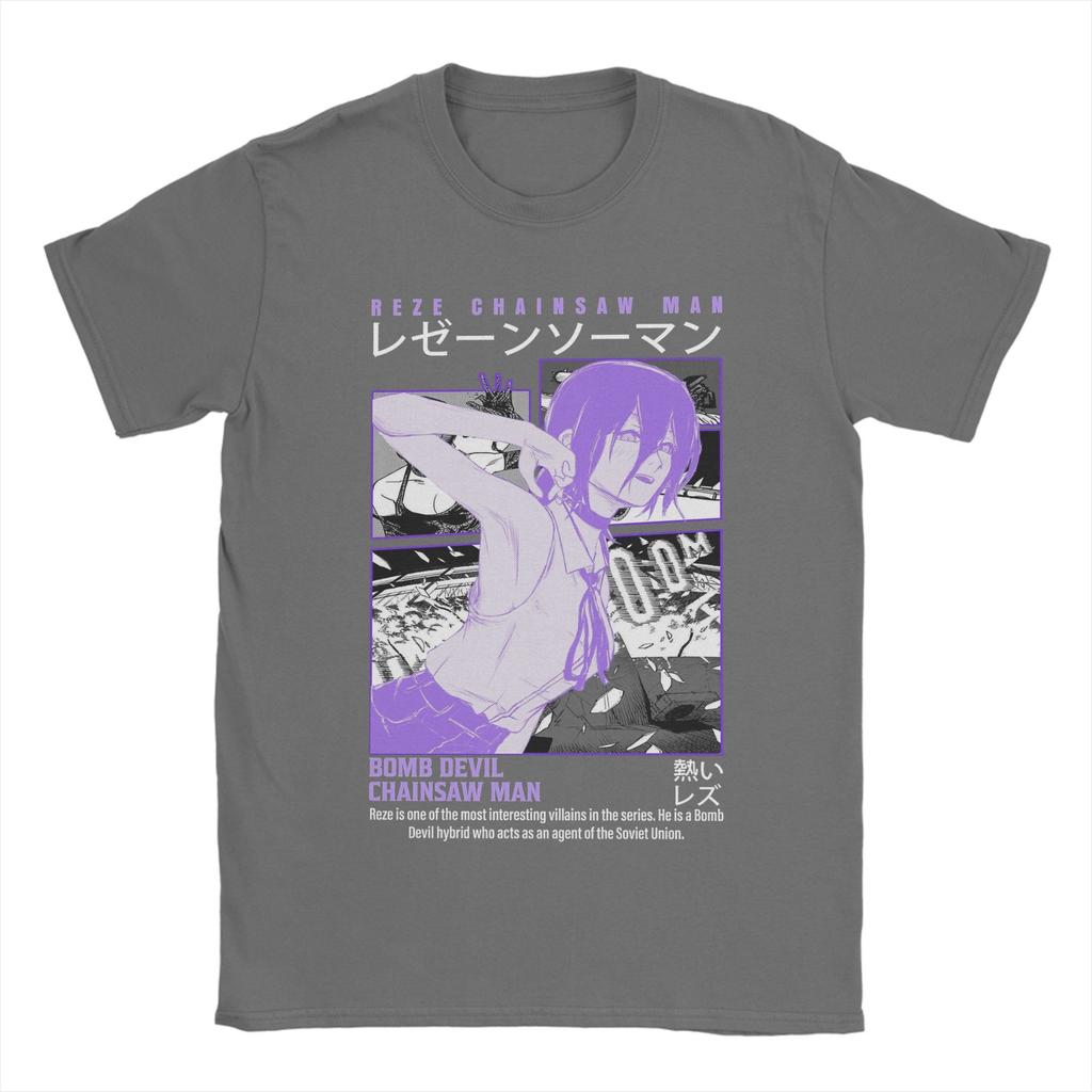 Крутые футболки с Резе из фильма «Человек-бензопила» для мужчин, с круглым вырезом, из чистого хлопка, с коротким рукавом, уникальные топы