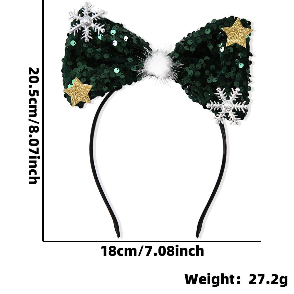 Stylish Christmas Headband For Kids With Attractive Shiny Sequins And Charming Bow For Festive Fun