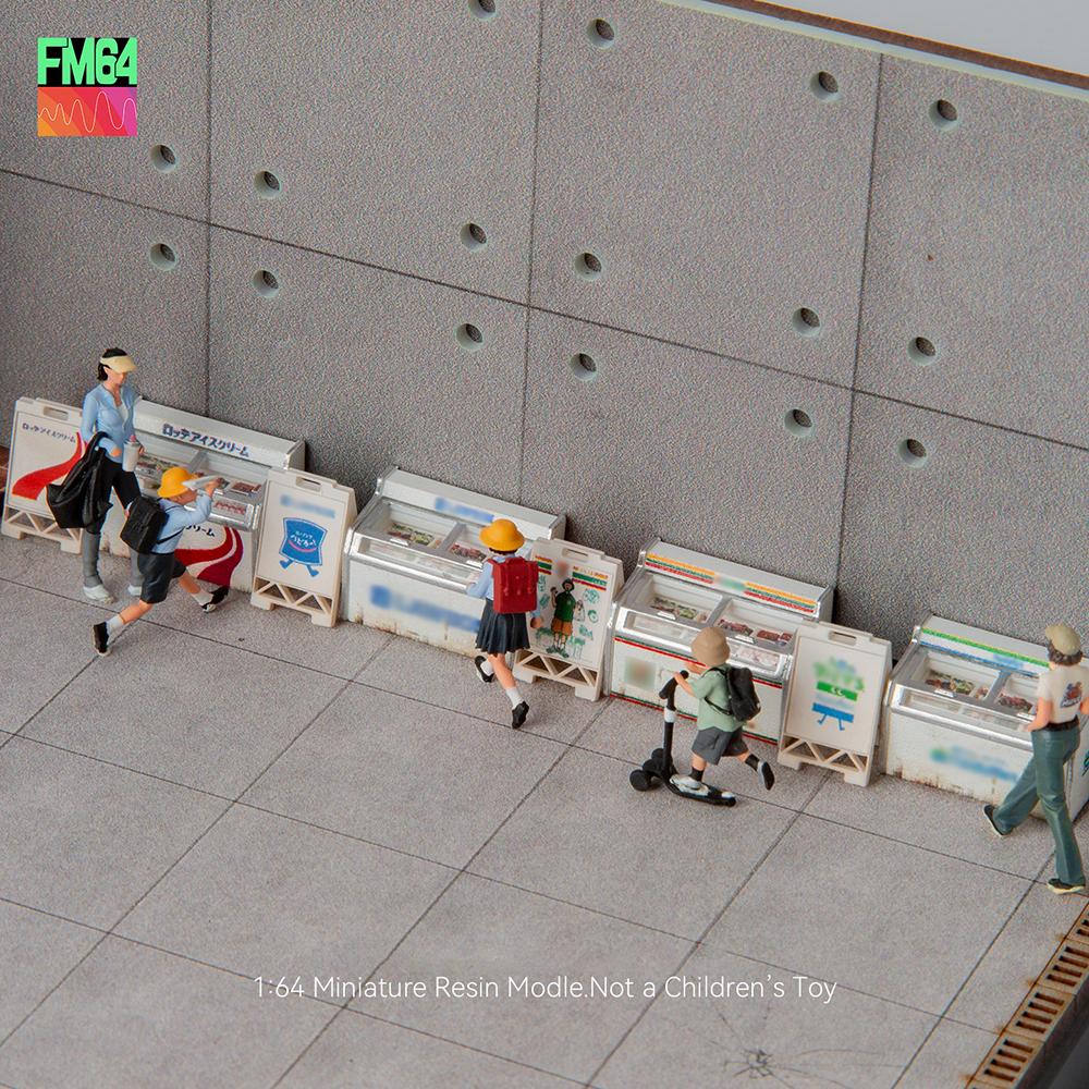 Kicarmod 1:64 Convenience Store Freezer 3D Printing Resin Model Material Miniature Scene